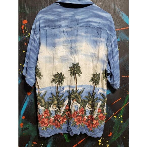 Campia Moda Hawaiian Style Button Down With Hula Girls #041‎ - Picture 5 of 5